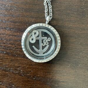 South Hill crystal magnet locket necklace + charms anchor infinity treble cleff